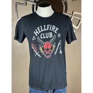 Netflix Stranger Things Hellfire Club Mens M T-Shirt Short‎ Sleeve Black